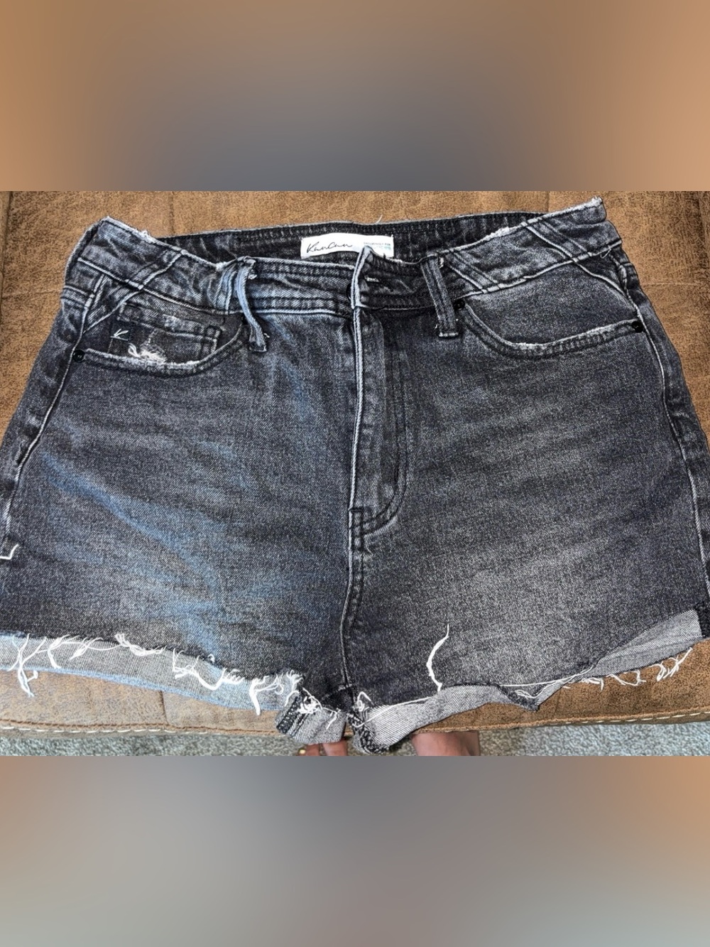 Kancan black denim shorts